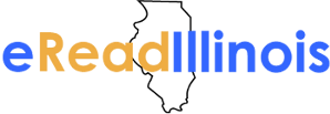 eRead Illinois logo with shape of state