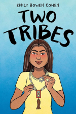 Native young woman facing front with wearing a Native beaded necklace and a Star of David necklace