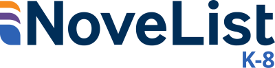 NoveList K-8 logo with blue, purple, and yellow petals on left