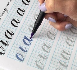 brush lettering lowercase practice sheet