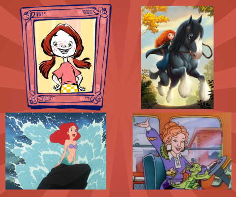 Strawberry Freckleface, Merida, Ariel, Miss Frizzle