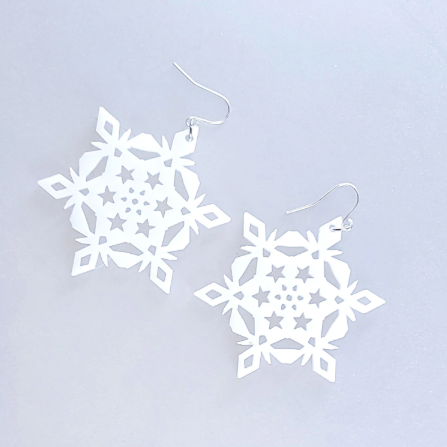 Paper snowflake-style earrings