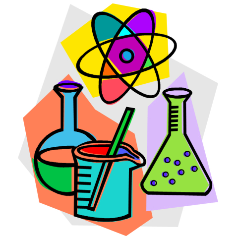 illustration of brightly colored chemistry tools