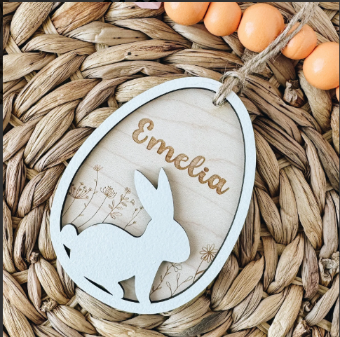 Easter Tag with Name and Bunny